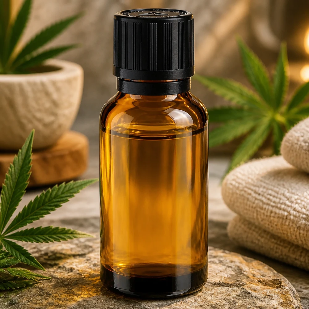 Kleine Braunglas Tropfflasche 20ml mit 1mm Einsatz für CBD Öl und Naturheilmittel