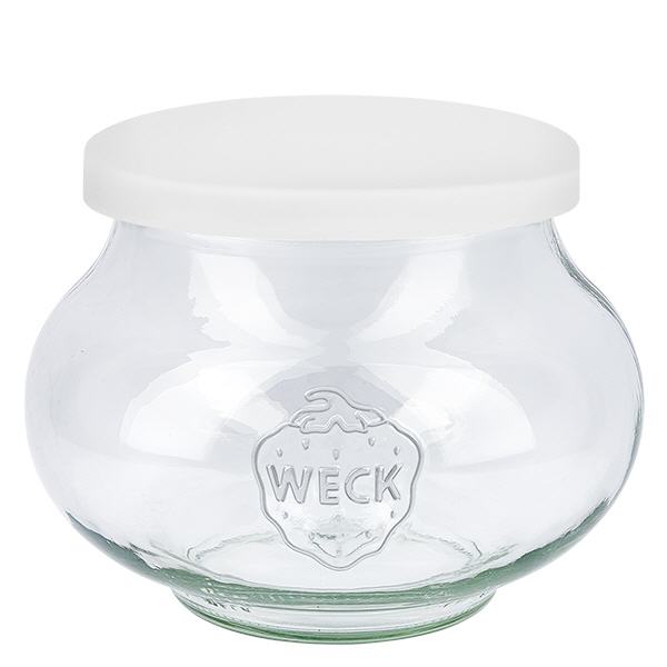 1062ml Schmuckglas WECK mit Silikondeckel weiß