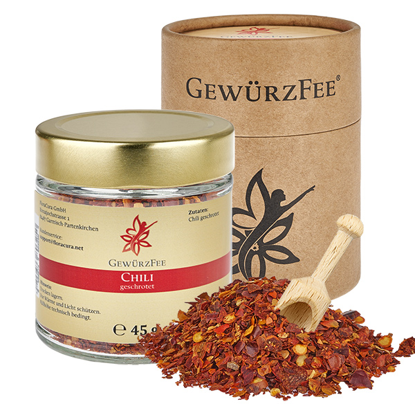 Chili geschrotet im Schraubglas Gewürzfee