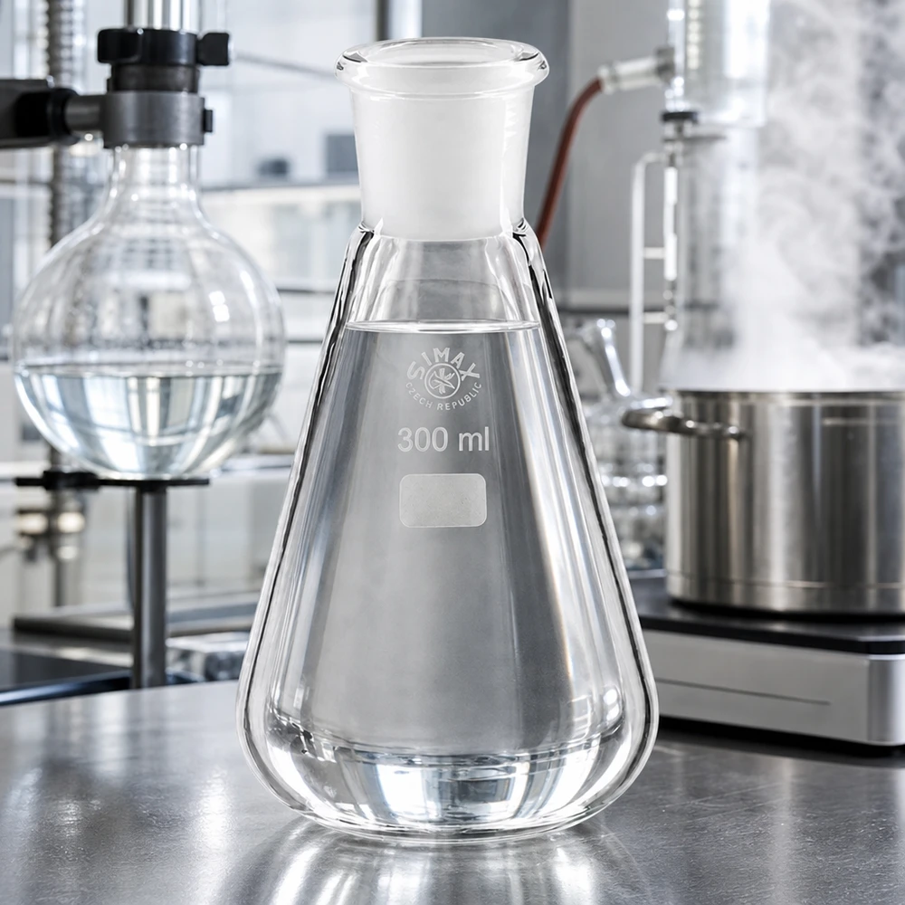 Erlenmeyerkolben 300ml mit Normschliff (29/32) Erlenmeyerkolben 300ml mit breitem Boden und Normschliff 29/32 für stabile Positionierung