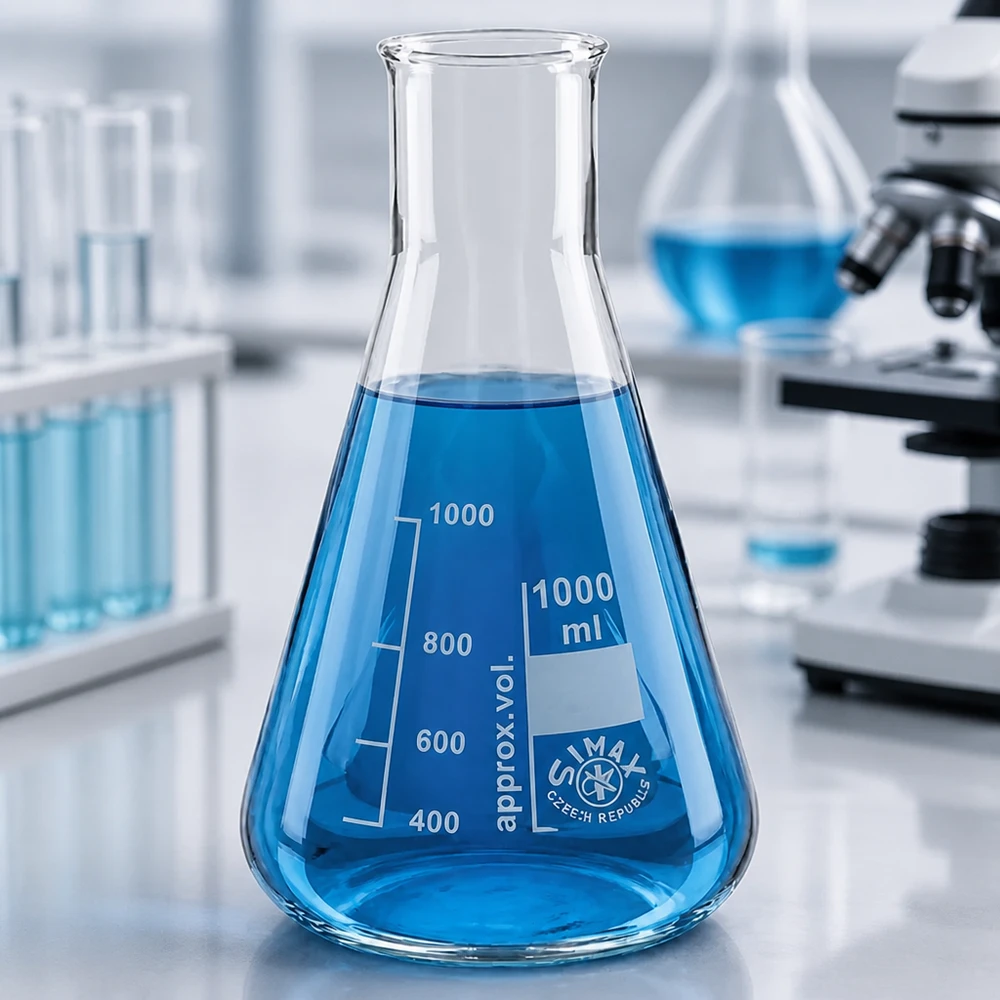 Erlenmeyerkolben 100ml Weithals Erlenmeyerkolben 100ml Weithals mit breiter Öffnung für einfaches Befüllen und Reinigen
