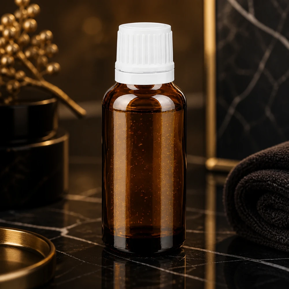 20ml Braunglas Flakon mit präzisem 0.7mm Tropfeinsatz für Kosmetik und Naturheilkunde