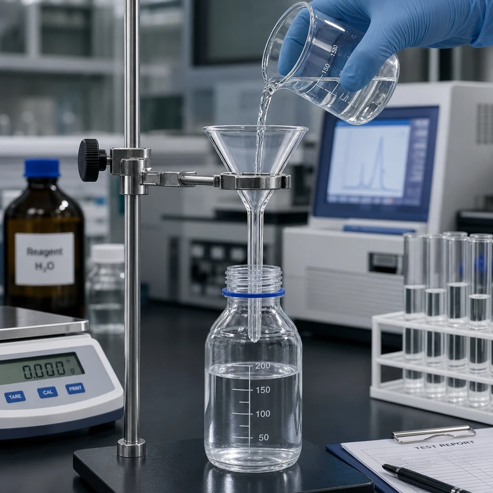 Professioneller Kurzstil Trichter aus Borosilikat für exakte Dosierung und Umfüllung
