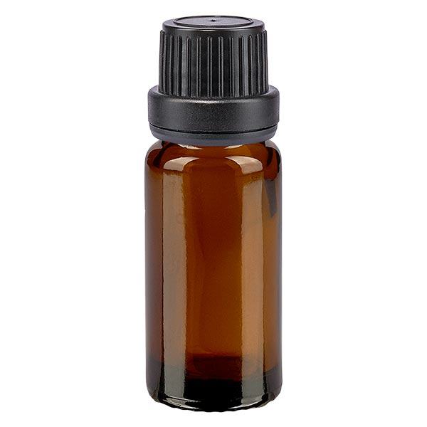Apothekenflasche braun 10ml Tropfverschluss Giessring 2mm schwarz Originalitätsverschluss Apothekenflasche braun 10ml Tropfverschluss Giessring 2mm schwarz Originalitätsverschluss
