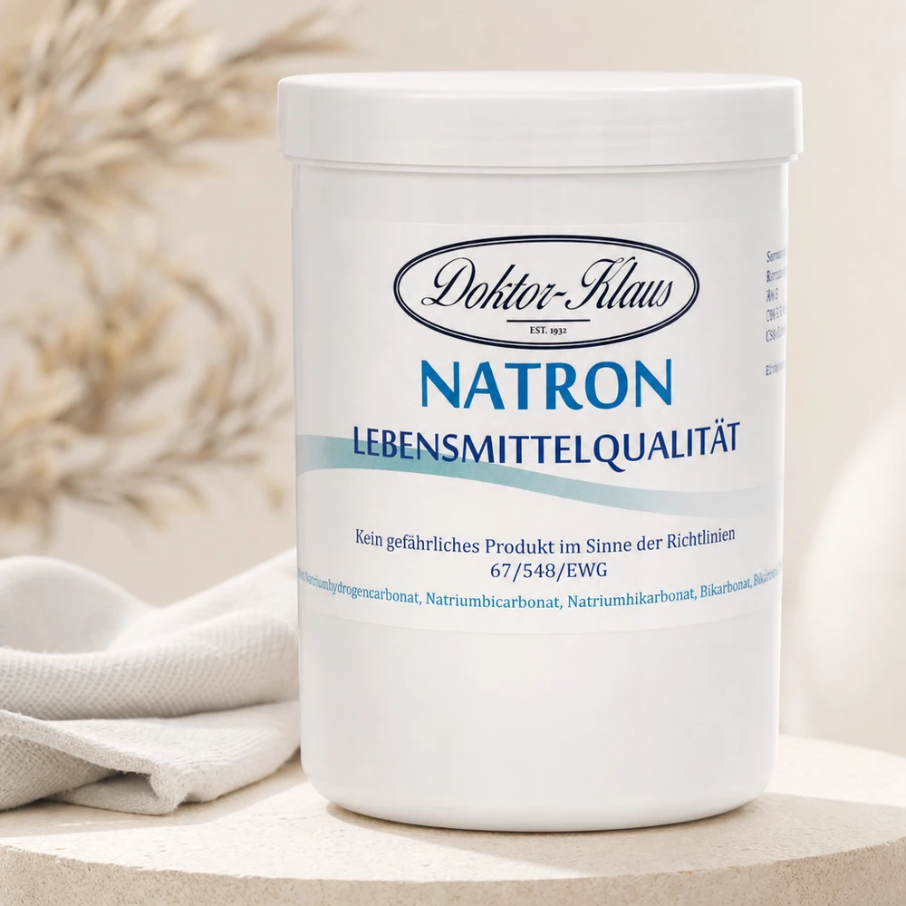 1kg Natron Doktor Klaus Lebensmittelqualität mit ovaler Markenaufschrift
