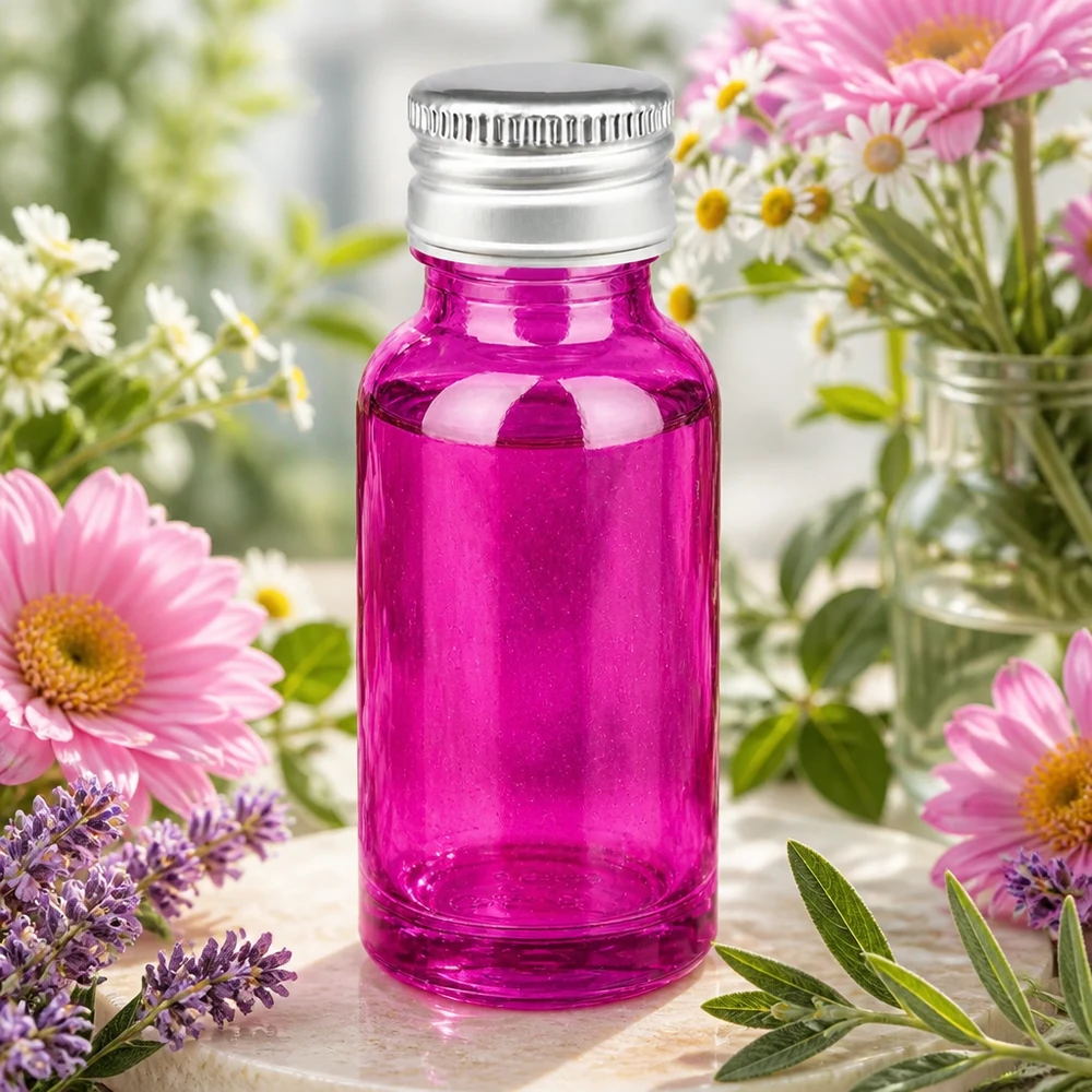 20ml Flasche 11mm Schraubverschluss Alu-Silberer Standard PurpleLine.UT18/20 Elegante violette 20ml Flasche mit matter Glasoberfläche und professionellem Aluverschluss