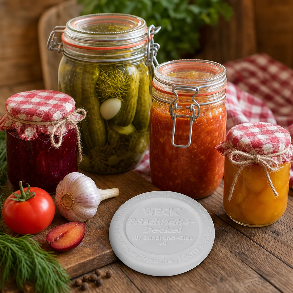 WECK Frischhaltedeckel RR60 WECK Frischhaltedeckel RR60 Einmachen Konservieren Marmelade Pickles Tomaten rustikale Küche Vorratshaltung