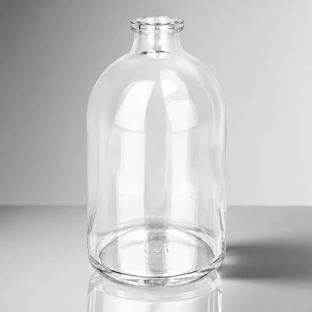 100ml Klarglas Injektionsflasche mit verstärktem Flaschenhals für Gummistopfen und Bördelkappe
