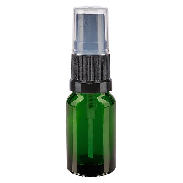 Apothekenflasche grün 10ml Sprayaufsatz schwarz Apothekenflasche grün 10ml Sprayaufsatz schwarz