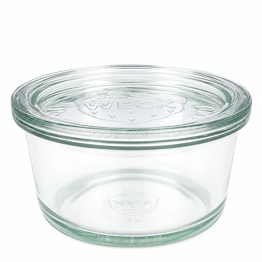 WECK Gourmetglas 450ml mit Glasdeckel RR120 Einmachglas transparent für Konservierung und Aufbewahrung