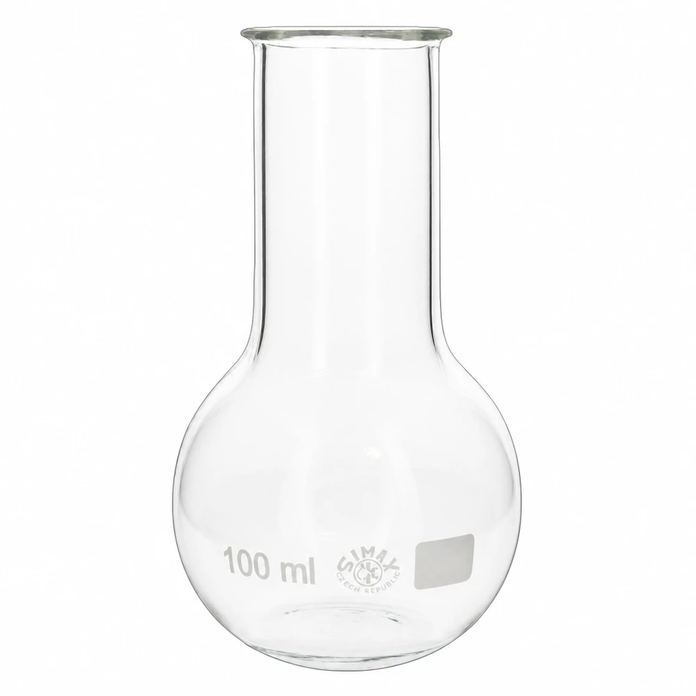 Stehkolben 100ml Weithals Laborkolben 100ml durchsichtig mit stabilem Rundboden für sichere Aufbewahrung