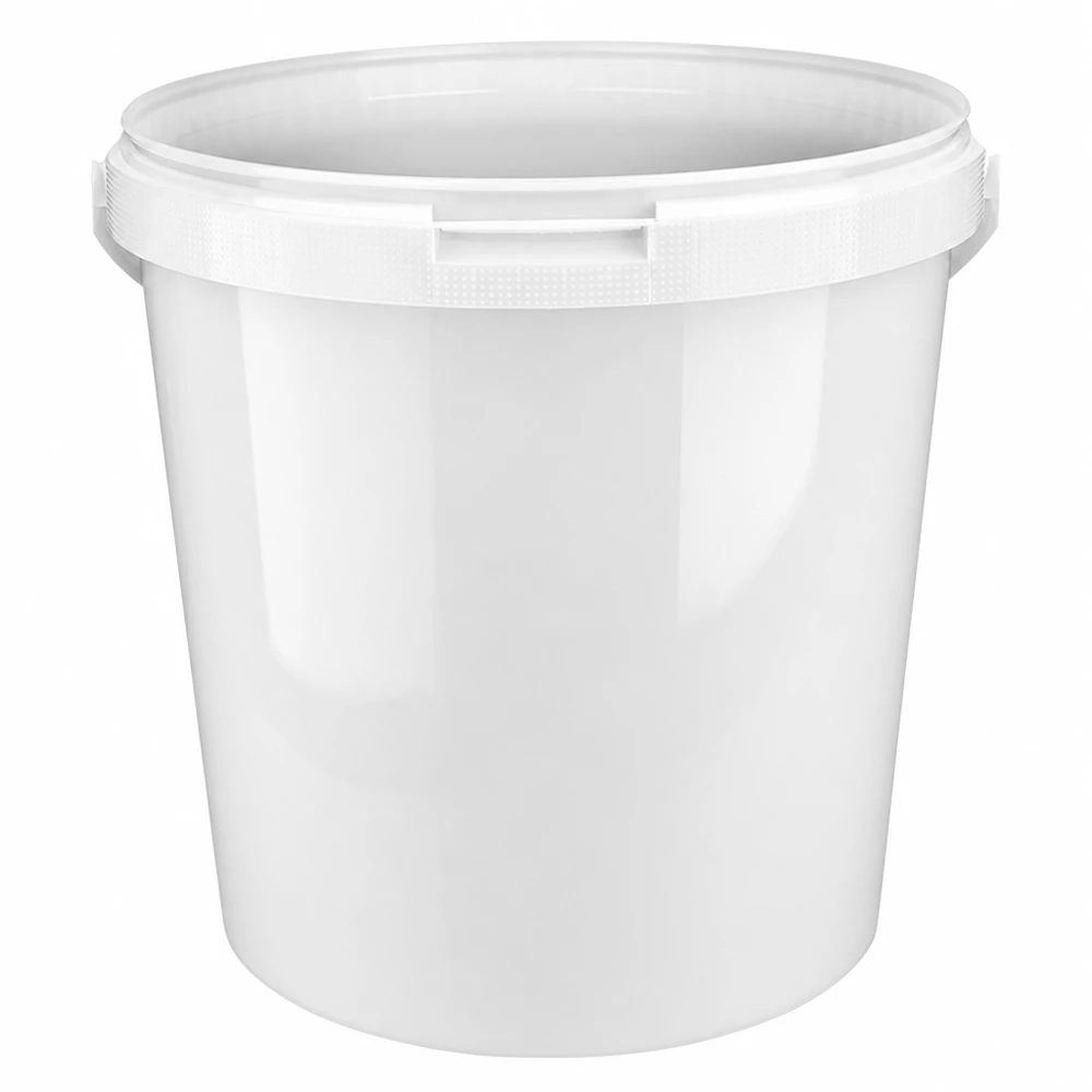Eimer 10.7L aus weißem Kunststoff Polypropylen ohne Deckel Weißer offener Eimer 10,7 Liter PP Kunststoff für Lagerung und Transport