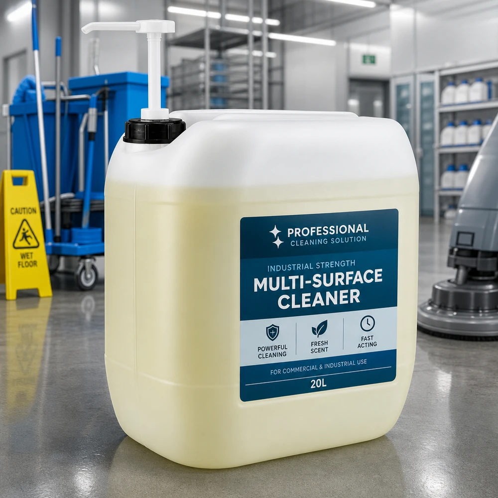 Kanister 30 Liter mit Dosierpumpe Robuster Kunststoffkanister 30L mit Pumpspender für industrielle Oberflächenreiniger