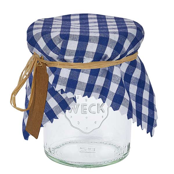 Stoff Schmuckdeckchen blau-kariert 15cm eckig Stoff Schmuckdeckchen blau-kariert 15cm eckig