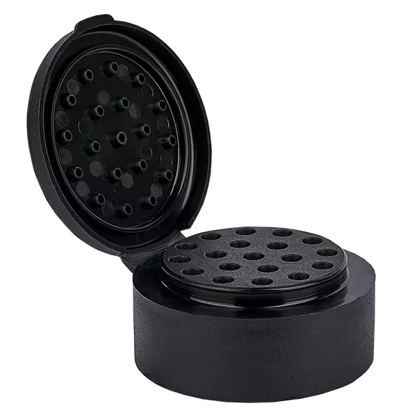 Salz-/Gewürzglas Deckel mit Streueinsatz schwarz Salz-/Gewürzglas Deckel mit Streueinsatz schwarz