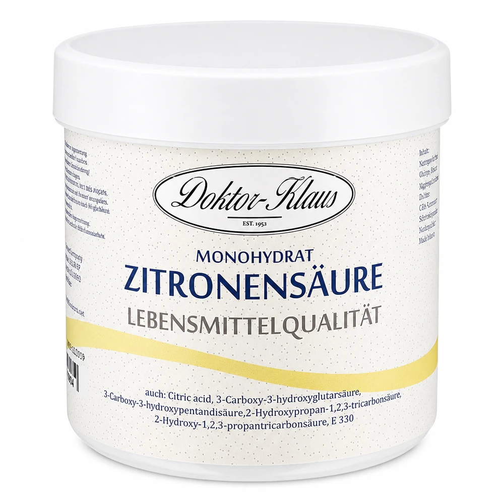 Zitronensäure 250g Doktor-Klaus Zitronensäure Pulver 250g Doktor-Klaus EST 1953 in wiederverschließbarer Dose