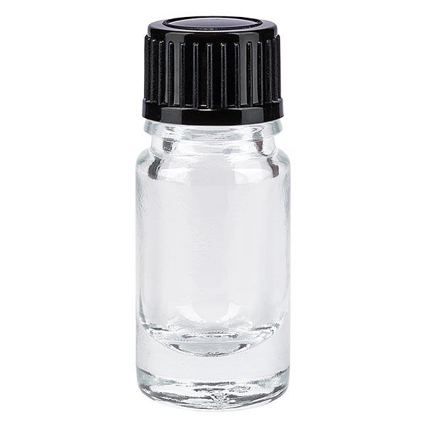 Apothekenflasche klar 5ml Schraubverschluss schwarz Standard Apothekenflasche klar 5ml Schraubverschluss schwarz Standard