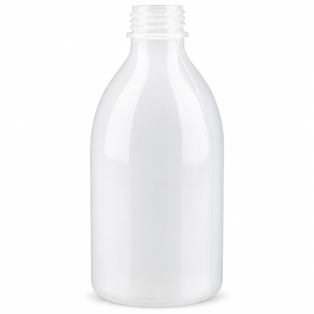 250ml Laborflasche Enghals ohne Verschluss Runde 250ml Enghals-Laborflasche aus weißem HDPE-Kunststoff ohne Verschluss