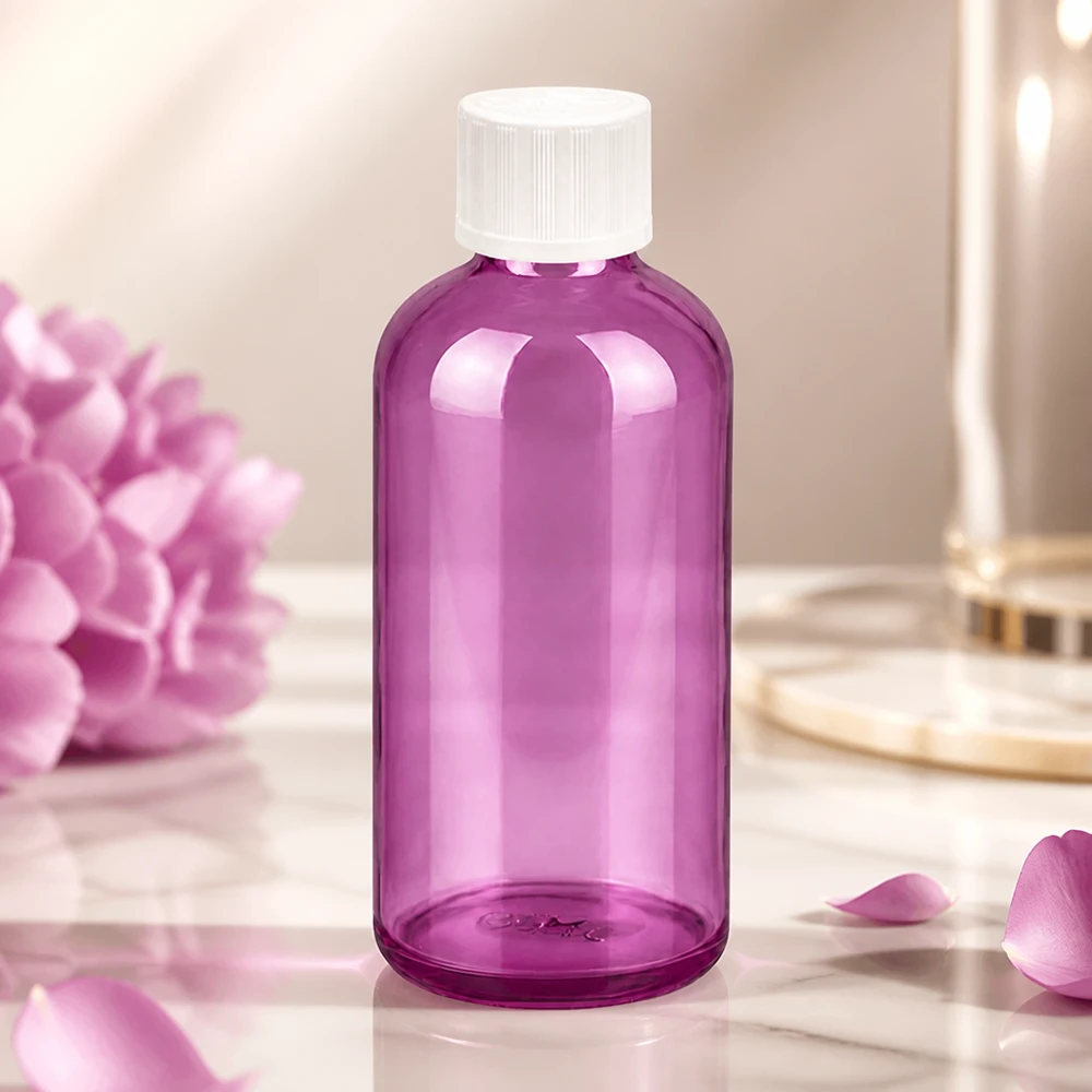100ml Tropfflasche 1.2mm weiß Standard Kindersicher PurpleLine. UT18/100 Violette Apothekerflasche 100ml mit professionellem Tropfsystem für pharmazeutische Anwendungen