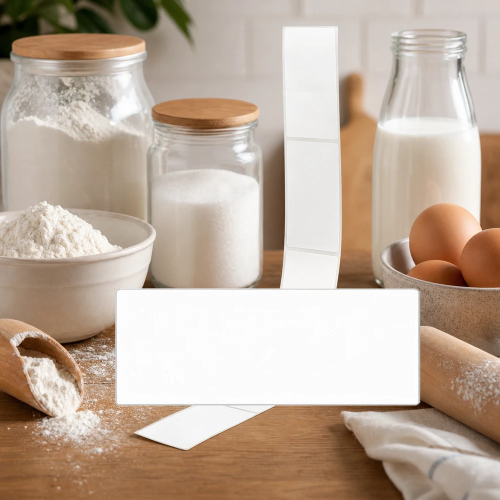 20er Pack Etiketten 54 x 154.5mm zum Beschriften Beschriftungsetiketten 54x154,5mm für Backzutaten und Küchenbehälter - organisierte Vorratshaltung leicht gemacht