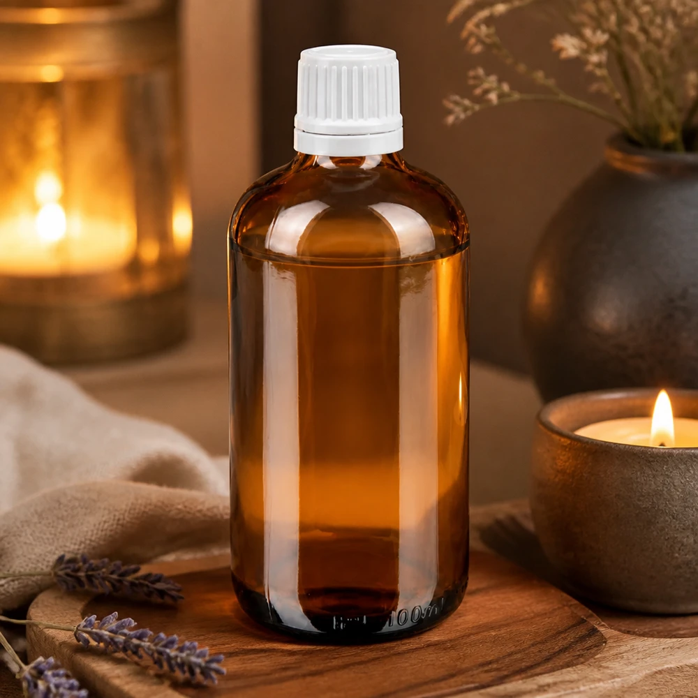 Lichtschutz Apothekerflasche 100ml aus Bernsteinglas mit präzisem 0,7mm Tropfeinsatz