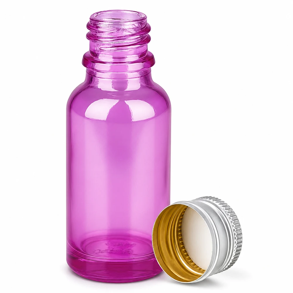 20ml Flasche 11mm Schraubverschluss Alu-Silberer Standard PurpleLine.UT18/20 20ml Violettglas Flasche mit silber Alu-Verschluss für UV-Schutz von ätherischen Ölen