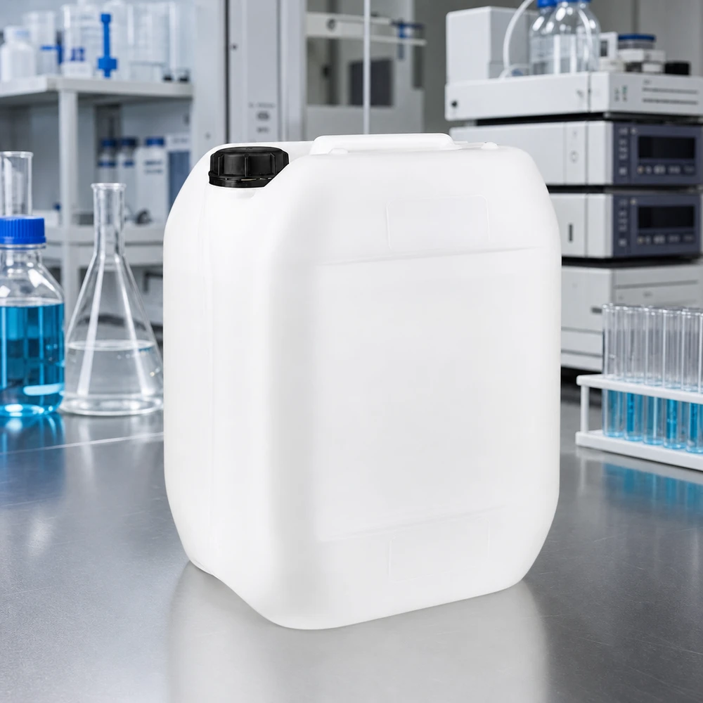 Kanister 10 Liter mit Schraubverschluss Originalitätsverschluss Stapelbarer Industriekanister 10 Liter lebensmittelechter Kunststoff für chemische Flüssigkeiten