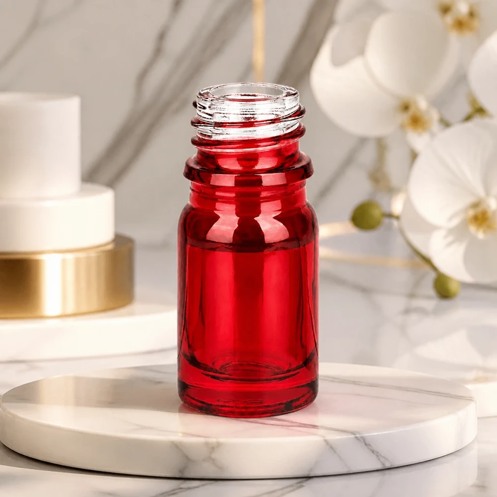 5ml Apothekenflasche RedLine UT18/5 UNiTWIST Moderne 5ml RedLine Flasche UT18/5 in brillantem Rot ideal für Labor und Apothekenbedarf