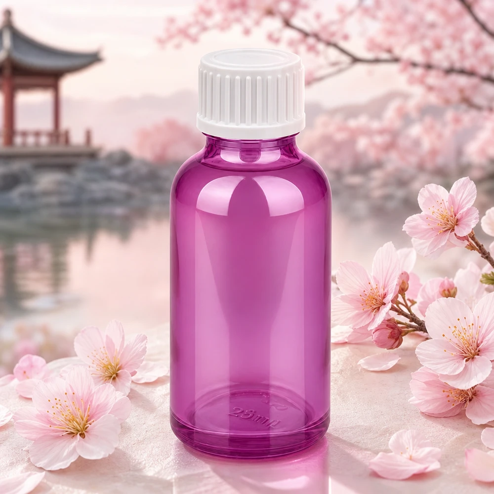 30ml Tropfflasche 0.9mm weiss Standard PurpleLine. UT18/30 30ml Flasche in Purple transparent ideal für Mischungen und DIY-Kosmetik Herstellung