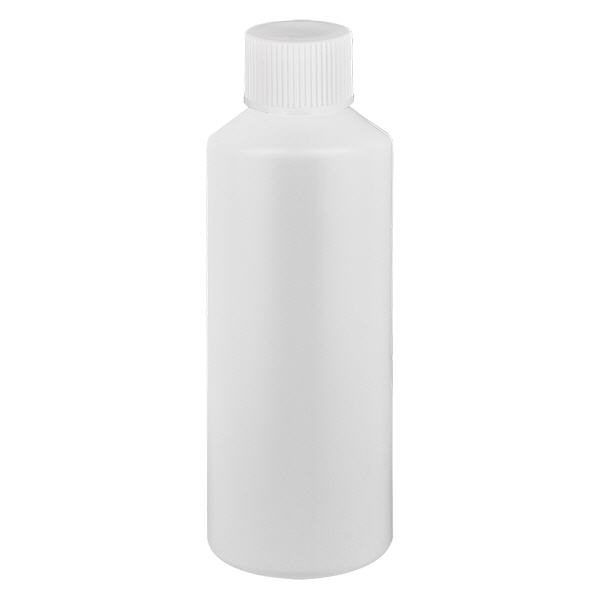 Apothekenflasche HDPE 100ml weiß, mit weißem Schraubverschluss