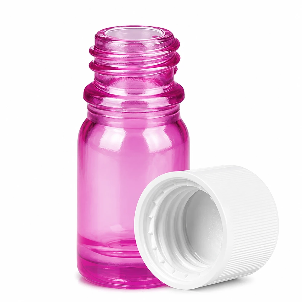 5ml Flasche 11mm Schraubverschluss weiß Standard Kindersicher PurpleLine UT18/5 Handliche Glasflasche violett 5ml für Parfum und Essenzen mit praktischem Drehverschluss