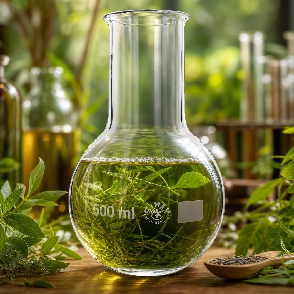 Stehkolben 500ml Weithals perfekt für Aromatherapie und ätherische Öle Herstellung