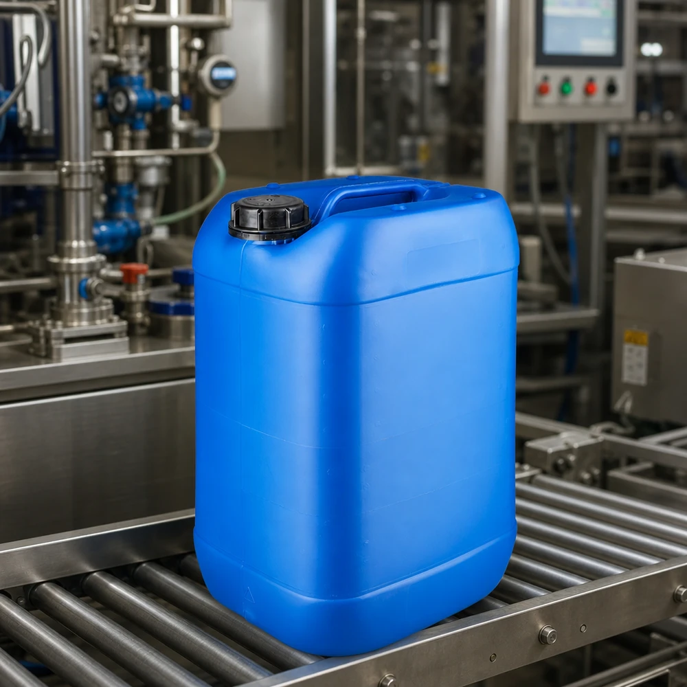 Robuster HDPE-Kanister 25L blau mit OV-Verschluss für chemische Industrie und Gewerbe