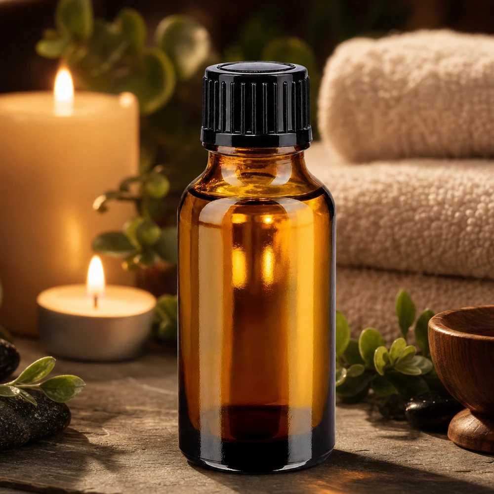 Apothekenflasche braun 20ml Schraubverschluss schwarz Standard Aromatherapie Flasche 20ml braunes Apothekerglas mit schwarzem Kunststoffdeckel