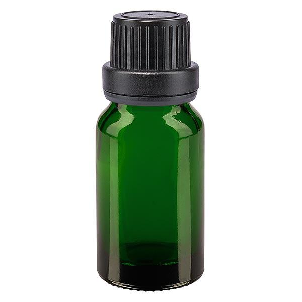 Apothekenflasche grün 10ml Schraubverschluss schwarz Dichteinlage Originalitätsverschluss