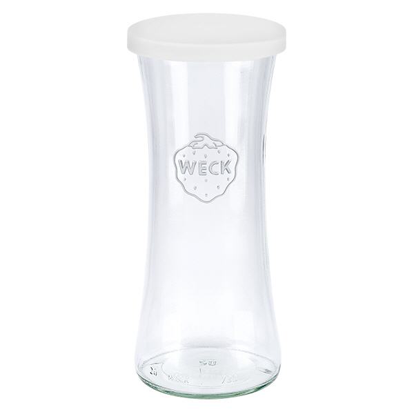 700ml Delikatessenglas mit Silikondeckel weiß