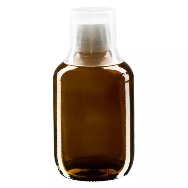 200ml Medizinflasche braun, Verschluss Originalitätsverschluss mit Dosierbecher 30ml ApoGlas 200ml Medizinflasche braun, Verschluss Originalitätsverschluss mit Dosierbecher 30ml ApoGlas