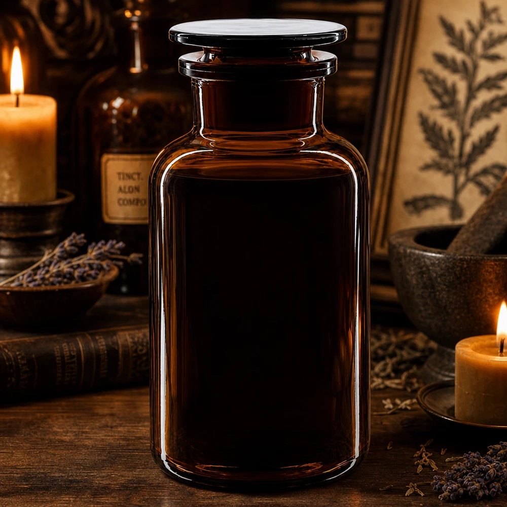 Rundschulterfl. 500ml braun Weithals Glasstopfen UV-Schutzflasche aus Braunglas 500ml Weithals ideal für Naturheilkunde und Homöopathie