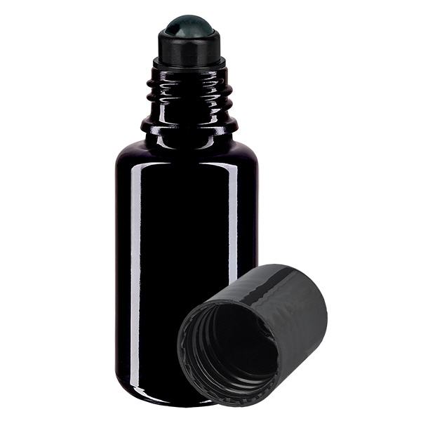 Apothekenflasche violett 20ml Roll-On Verschluss schwarz Apothekenflasche violett 20ml Roll-On Verschluss schwarz