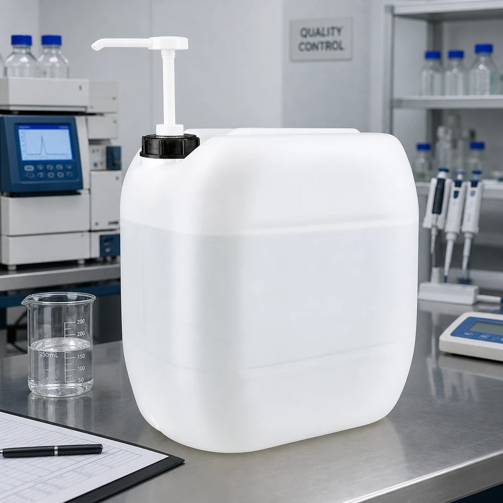 Kanister 30 Liter mit Dosierpumpe Lebensmittelechter Kunststoffkanister 30L mit Einhand-Pumpspender für präzise Dosierung