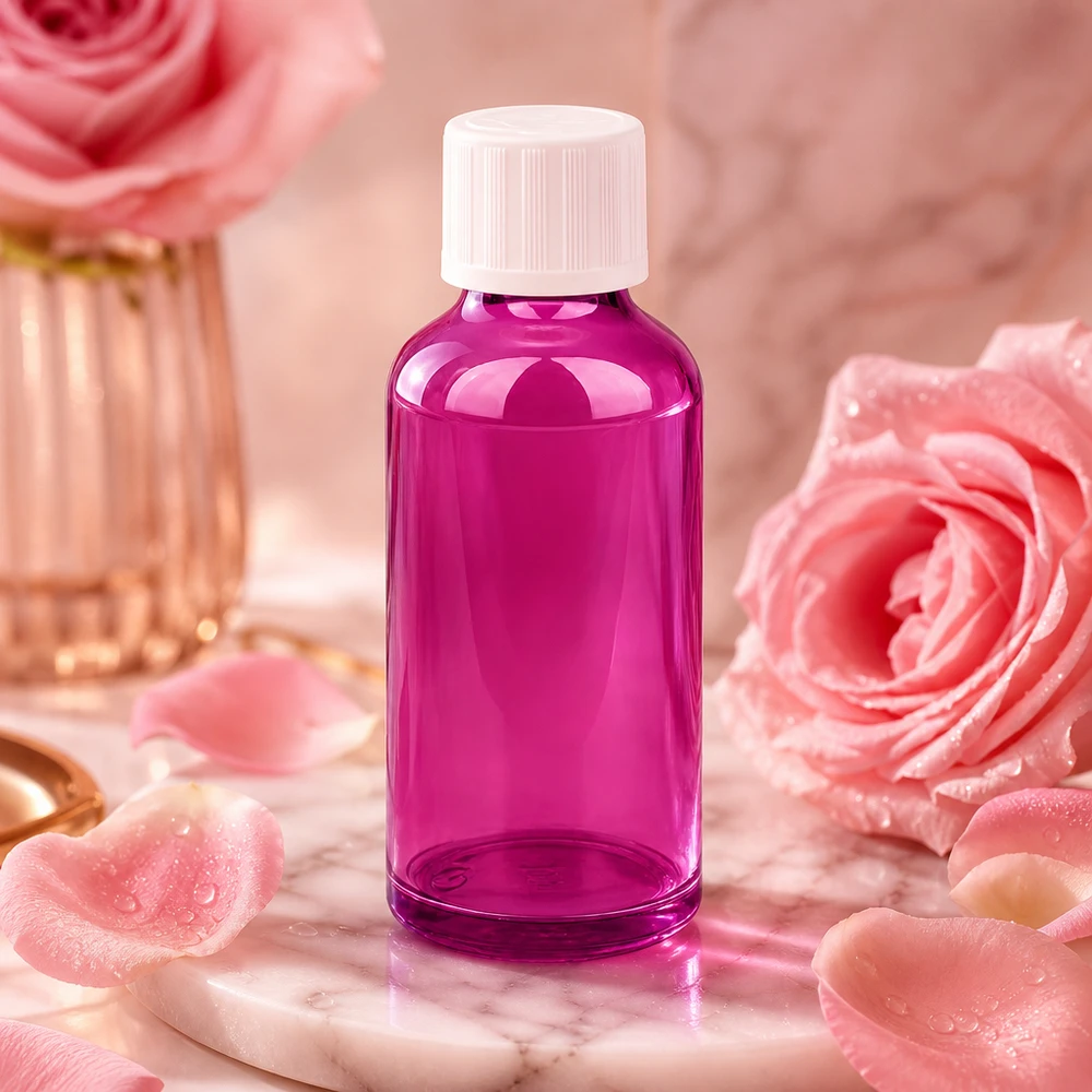 50ml Tropfflasche 1.2mm weiß Standard Kindersicher PurpleLine.UT18/50 Hochwertige Kunststoff-Tropfflasche 50ml in Purple für professionelle Aromatherapie-Anwendungen