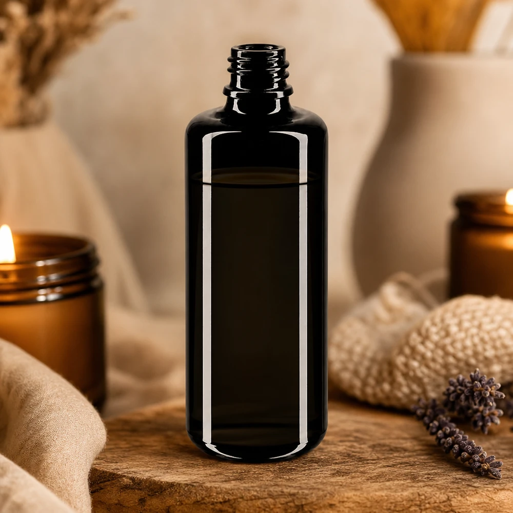Violettglas Flasche 50ml DIN 18 (Mironglas) Professionelle Miron Tropfflasche Orion 50ml in tiefem Violettglas für Apotheken und Therapeuten