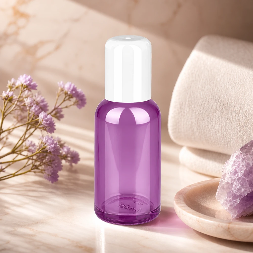 30ml Roll-On Flasche weiss Standard PurpleLine UT18/30 Kompakte Roll-On Flasche 30ml in violett-transparent perfekt für Reise und unterwegs