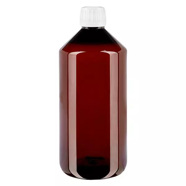 PET Flasche 1000ml mit weißem Standard Originalitätsverschluss PET Flasche 1000ml mit weißem Standard Originalitätsverschluss