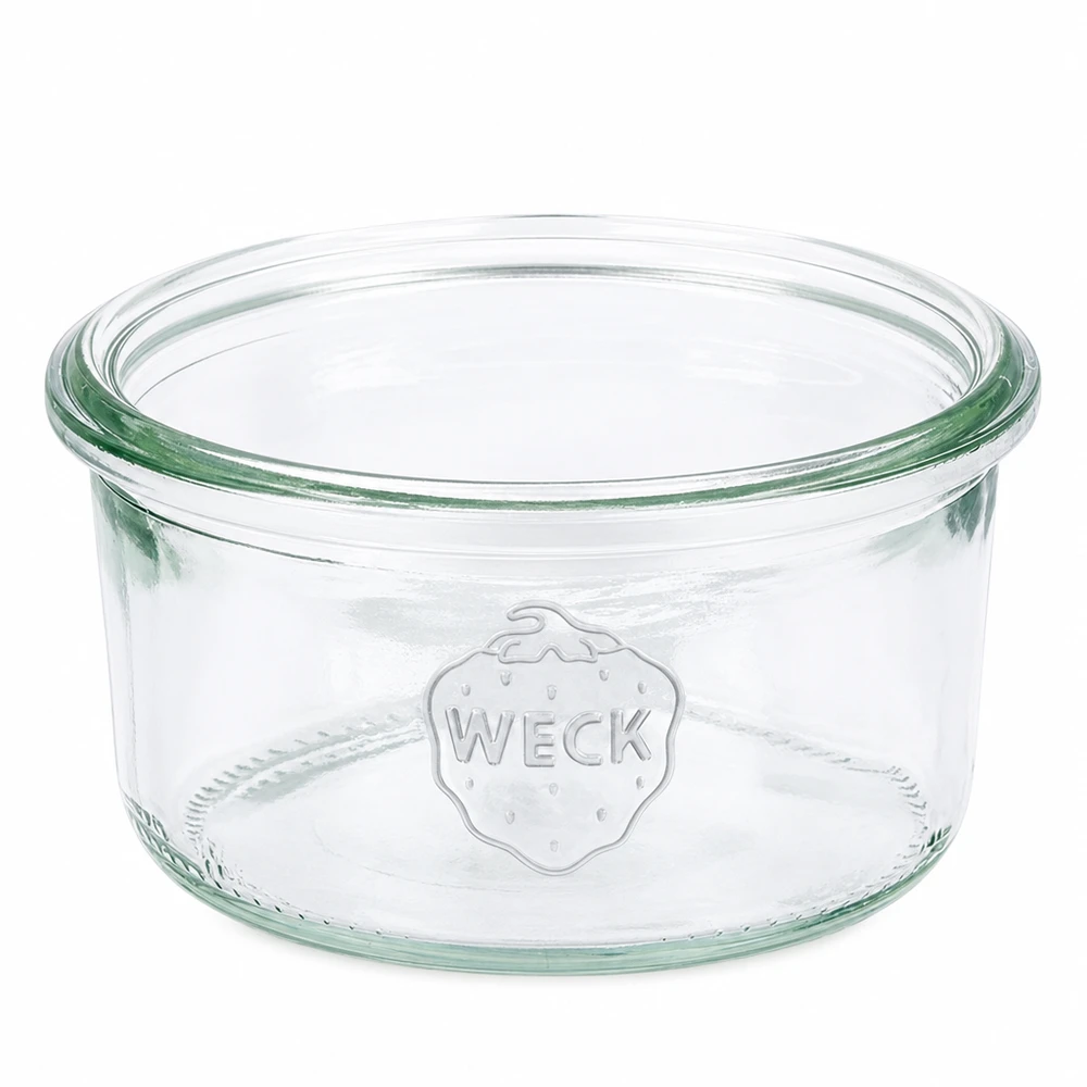 165ml Sturzglas WECK RR80 WECK Sturzglas 165ml RR80 aus klarem Glas mit geprägtem Logo für Einmachen und Vorratshaltung
