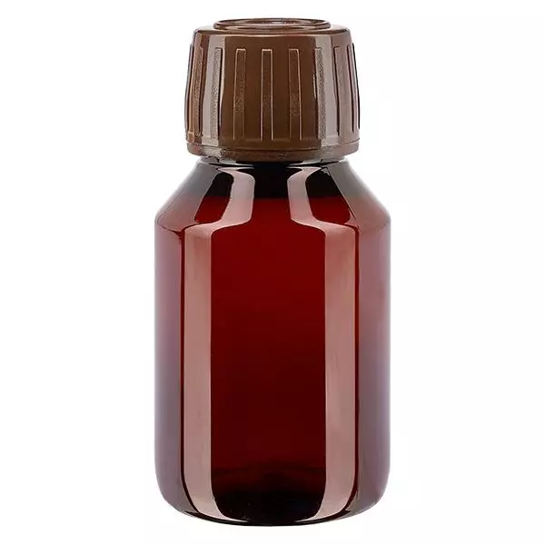 PET Flasche 50ml mit braunem Verschluss Originalitätsverschluss PET Flasche 50ml mit braunem Verschluss Originalitätsverschluss
