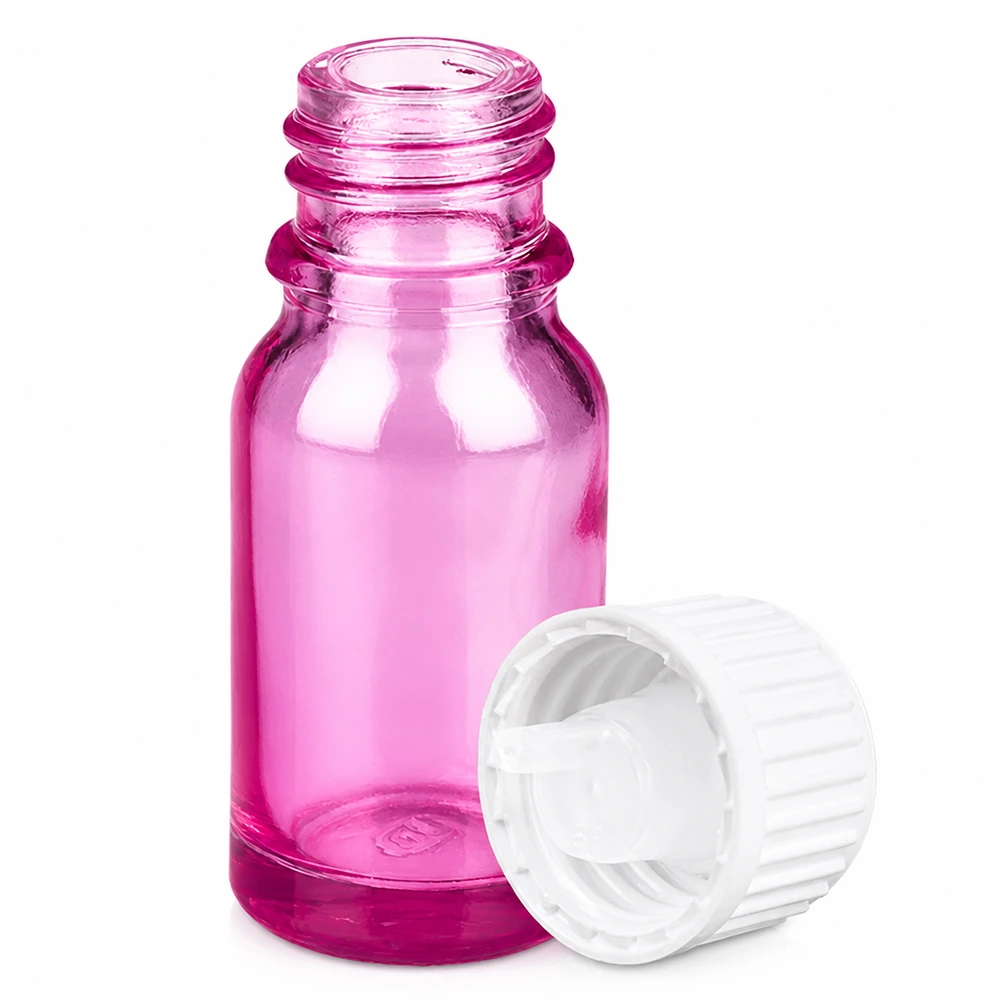 10ml Tropfflasche 0.9mm weiss Standard PurpleLine. UT18/10 Violette 10ml Tropfflasche mit präzisem 0.9mm Tropfeinsatz für Aromatherapie