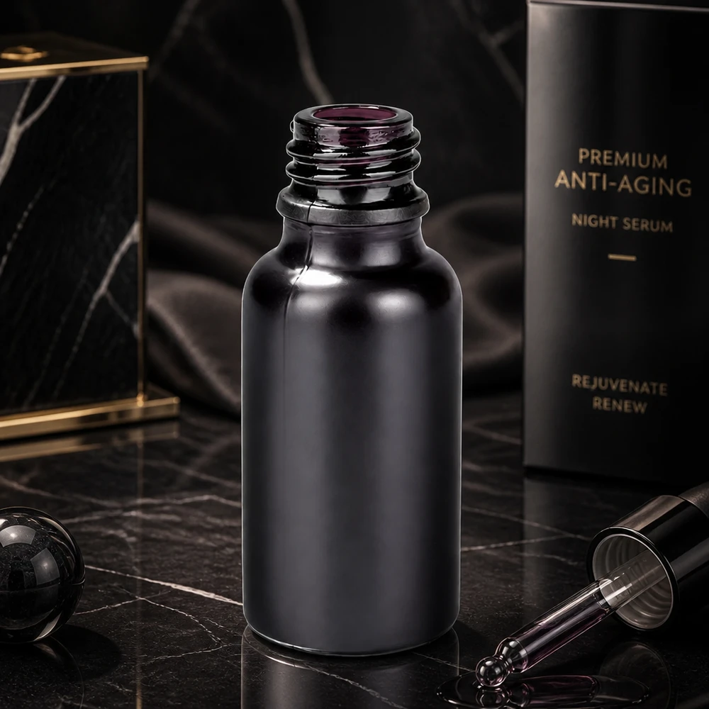 20ml Apothekerflasche BlackLine UT18/20 UNiTWIST Kompakte 20ml BlackLine Flasche mit UV-Schutz durch dunkles Glas für lichtempfindliche Wirkstoffe