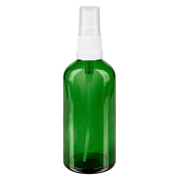 Apothekenflasche grün 100ml Sprayaufsatz weiß Apothekenflasche grün 100ml Sprayaufsatz weiß