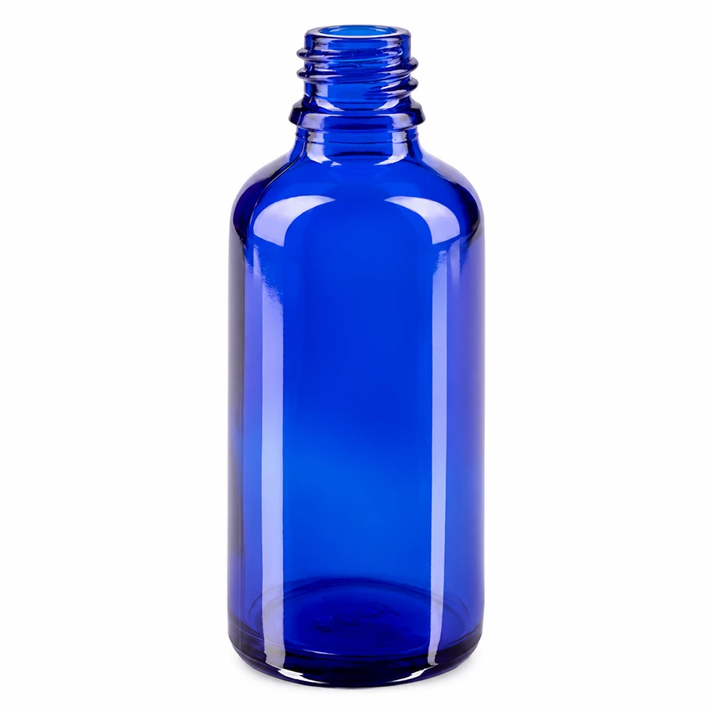 Tropfflasche 50ml DIN 18 BLAUGLAS ApoGlas Apothekenflasche 50ml mit schmalem Hals und Gewinde für sichere Lagerung